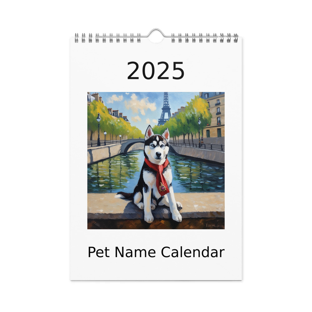 PugMug Custom Siberian Husky Wall Calendar (2026)