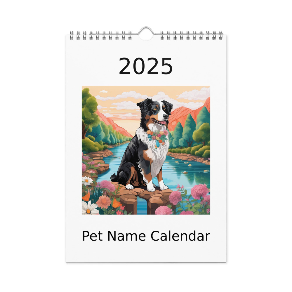 PugMug Custom Australian Shepherd Dog Wall Calendar (2026)