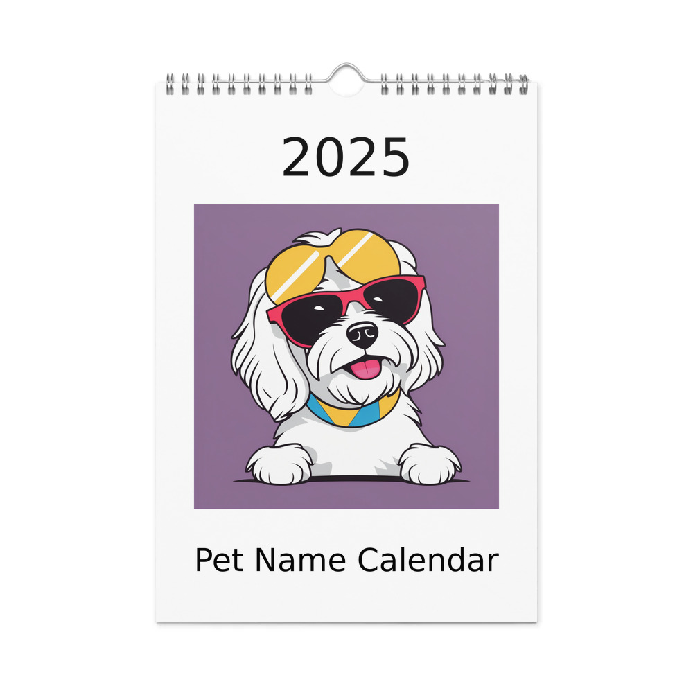 PugMug Custom White Havanese Dog Wall Calendar (2026)