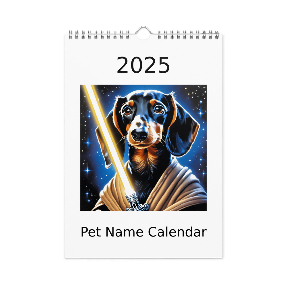 PugMug Custom Black Dachshund Wall Calendar (2026)