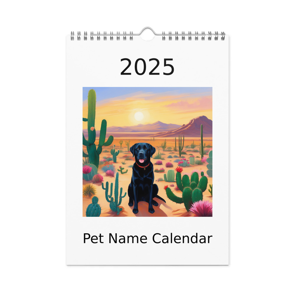 PugMug Custom Black Labrador Retriever Wall Calendar (2026)
