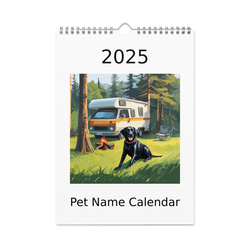 PugMug Custom Black Labrador Retriever Wall Calendar (2026)