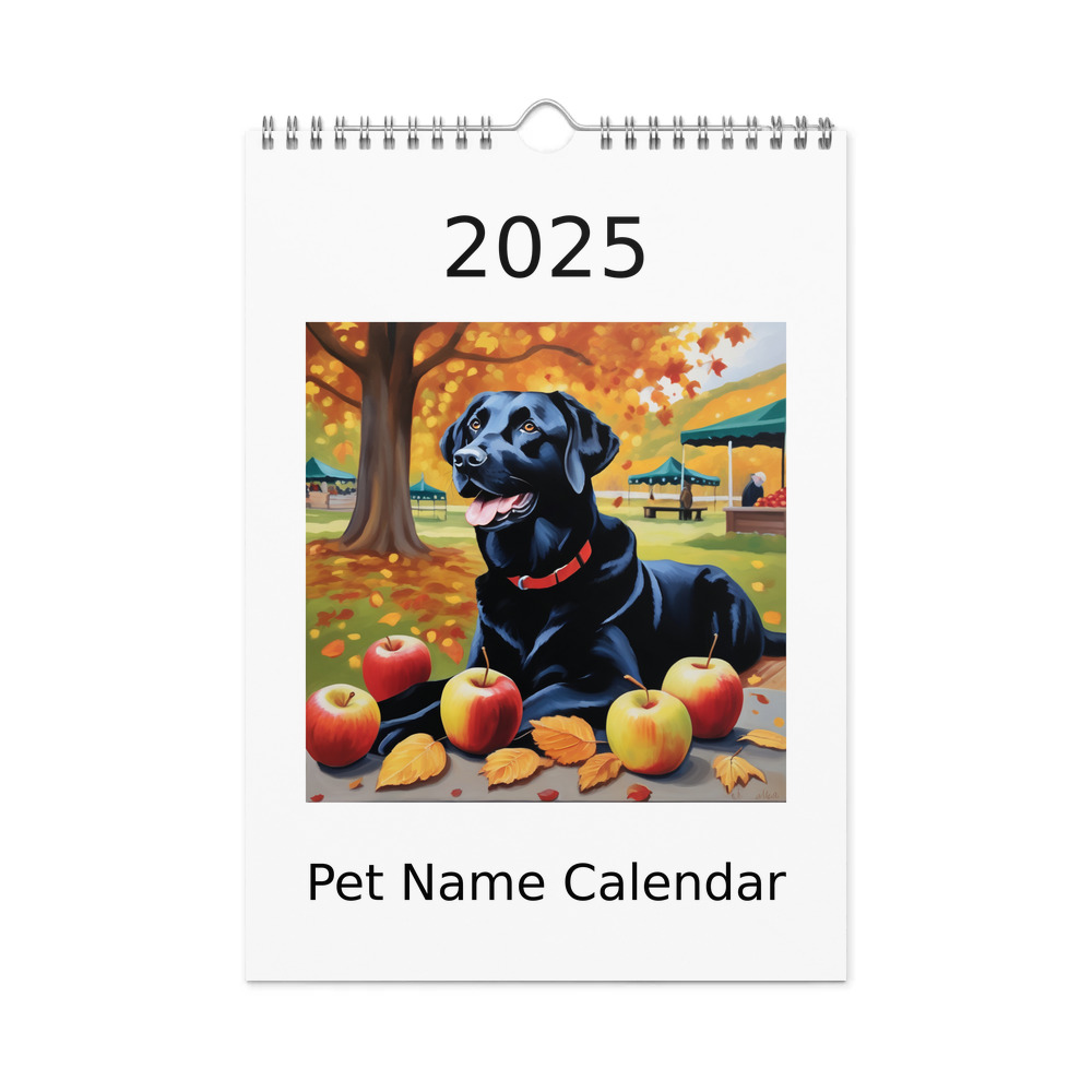 PugMug Custom Black Labrador Retriever Wall Calendar (2026)