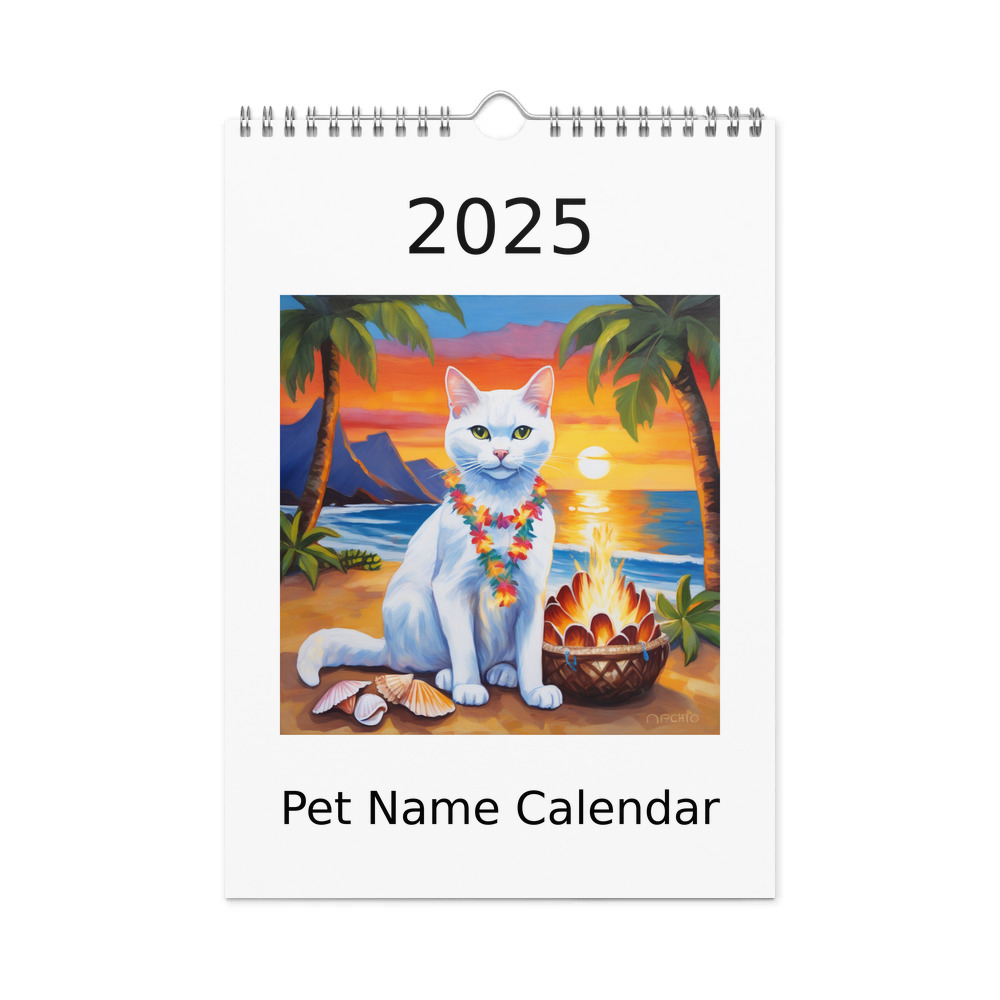 PugMug Custom White Companion Cat Wall Calendar (2026)