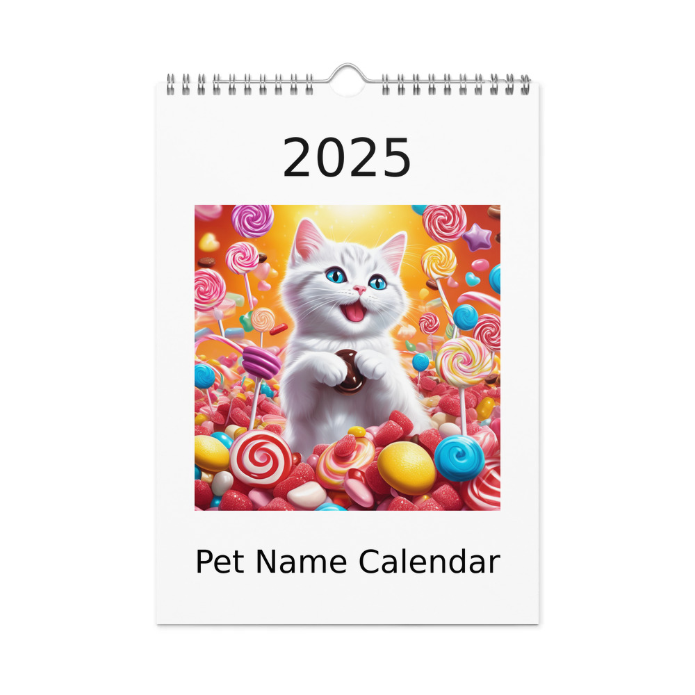 PugMug Custom White Companion Cat Wall Calendar (2026)