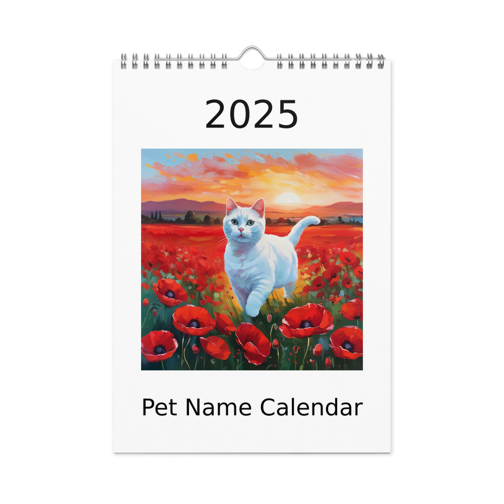 PugMug Custom White Companion Cat Wall Calendar (2026)