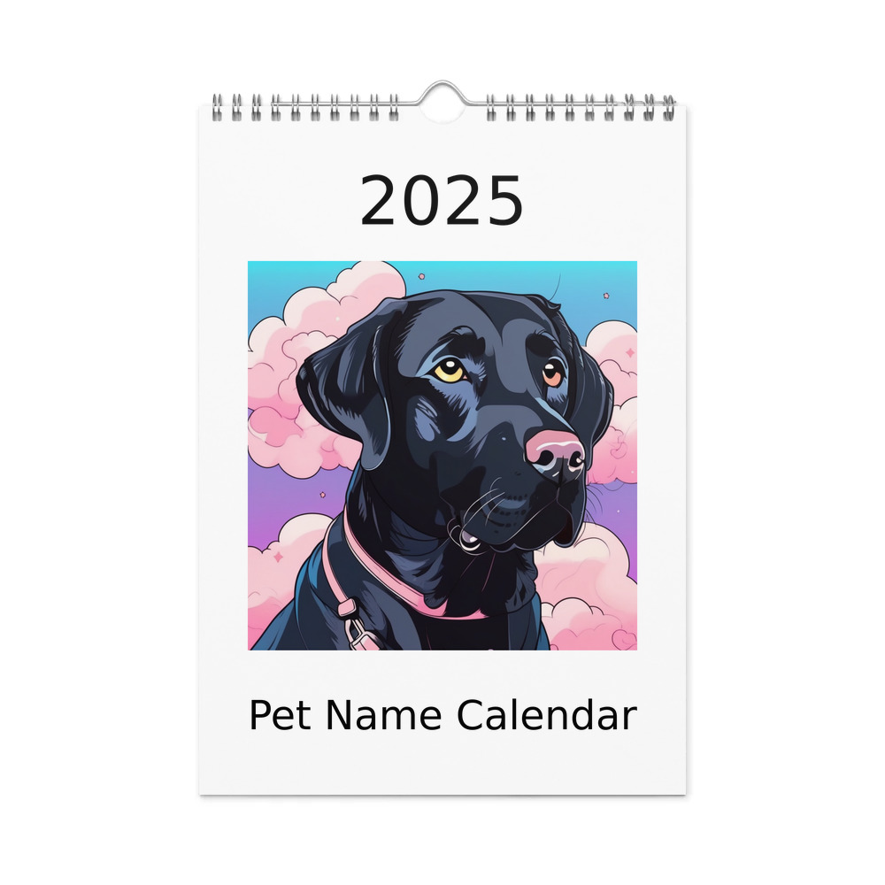 PugMug Custom Black Labrador Retriever Wall Calendar (2026)