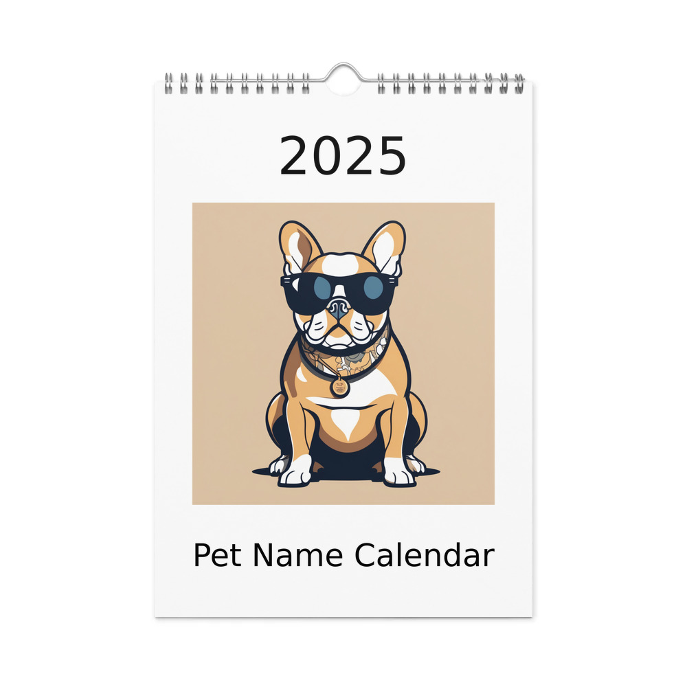 PugMug Custom Tan French Bulldog Wall Calendar (2026)