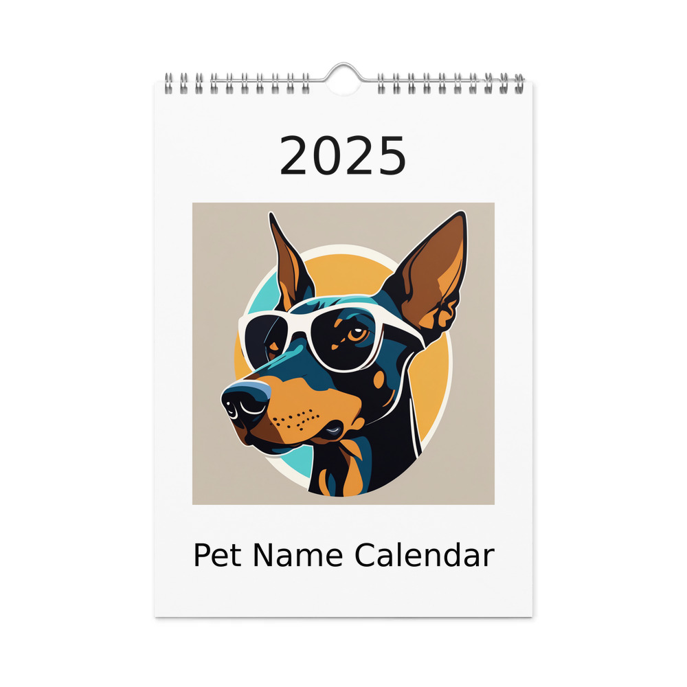 PugMug Custom Doberman Pinscher Wall Calendar (2026)