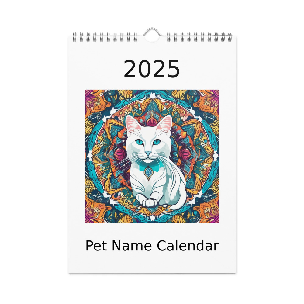 PugMug Custom White Companion Cat Wall Calendar (2026)