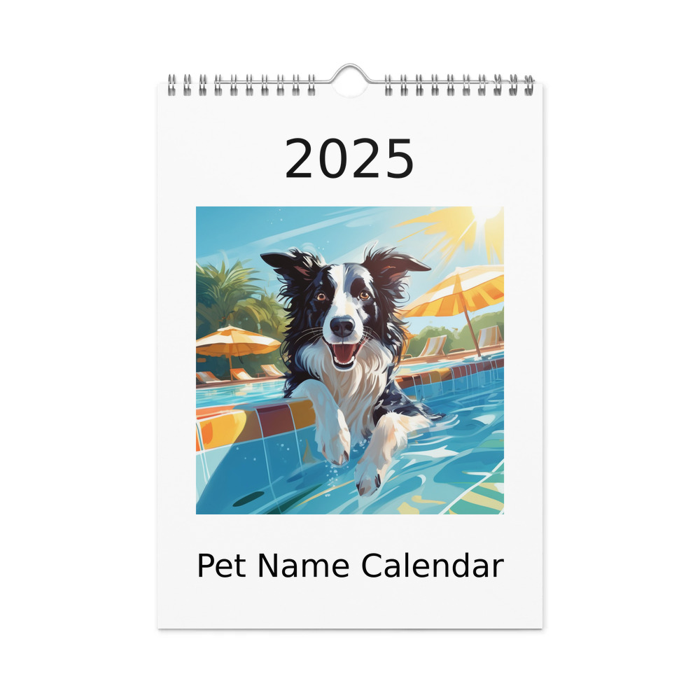 PugMug Custom Border Collie Wall Calendar (2026)