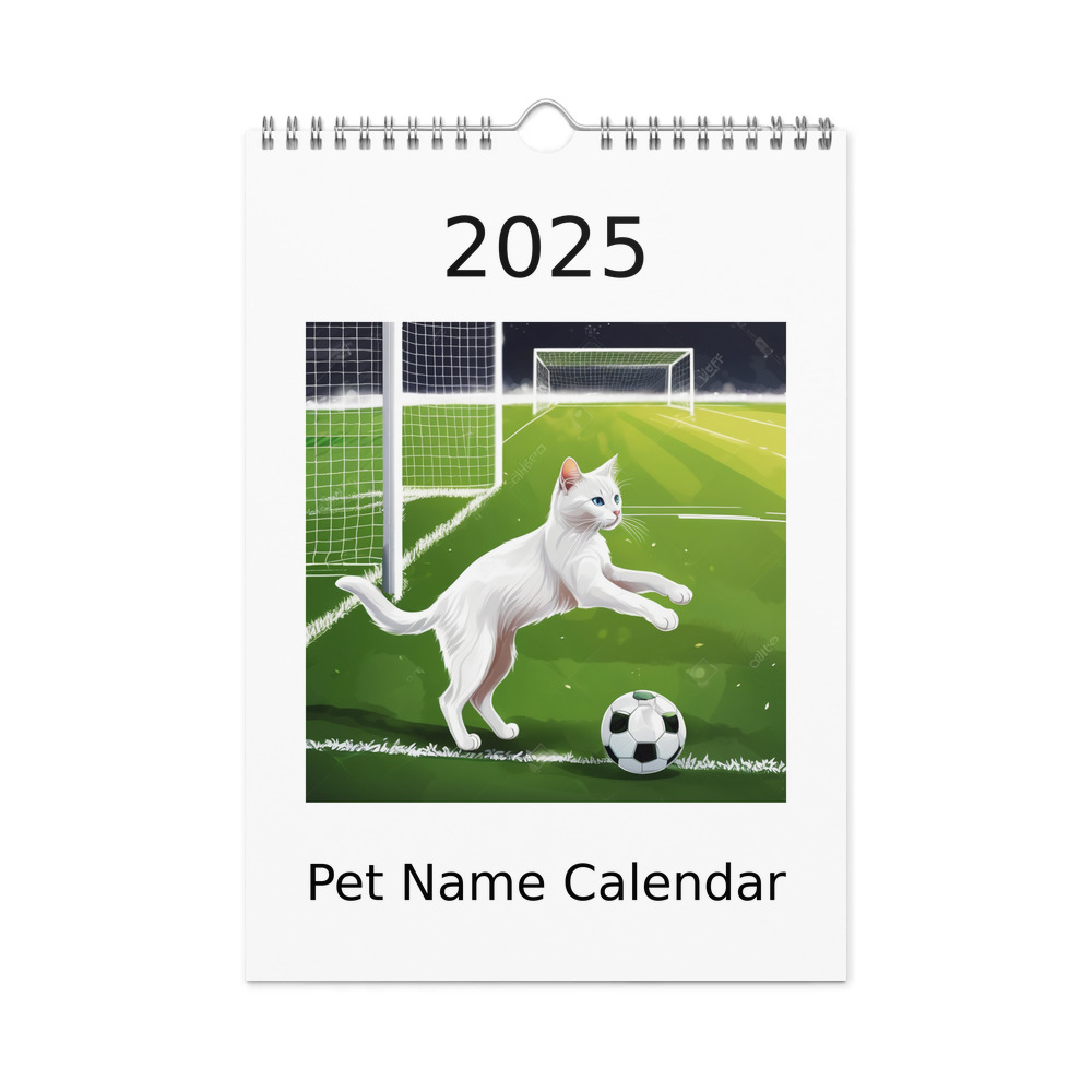 PugMug Custom White Companion Cat Wall Calendar (2026)