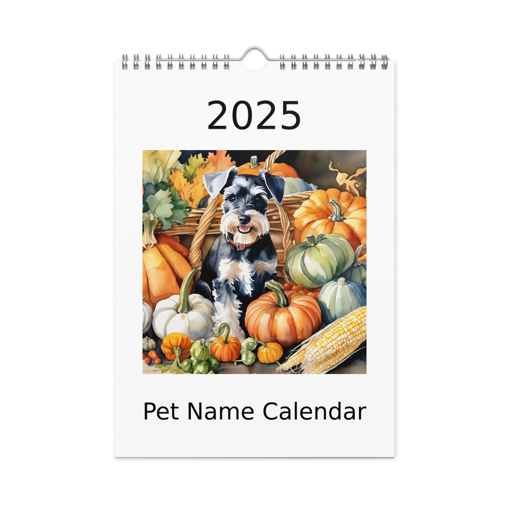 PugMug Custom Miniature Schnauzer Wall Calendar (2026)
