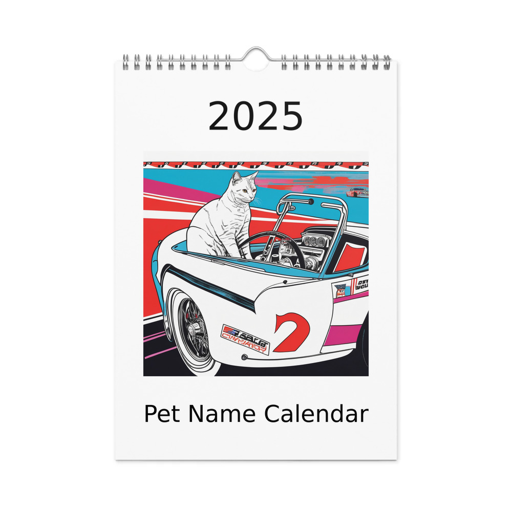 PugMug Custom White Companion Cat Wall Calendar (2026)