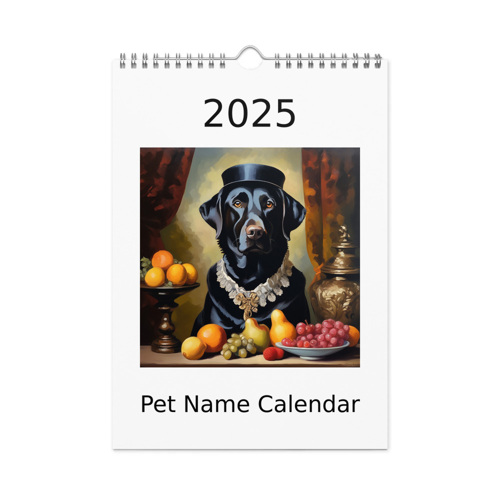 PugMug Custom Black Labrador Retriever Wall Calendar (2026)