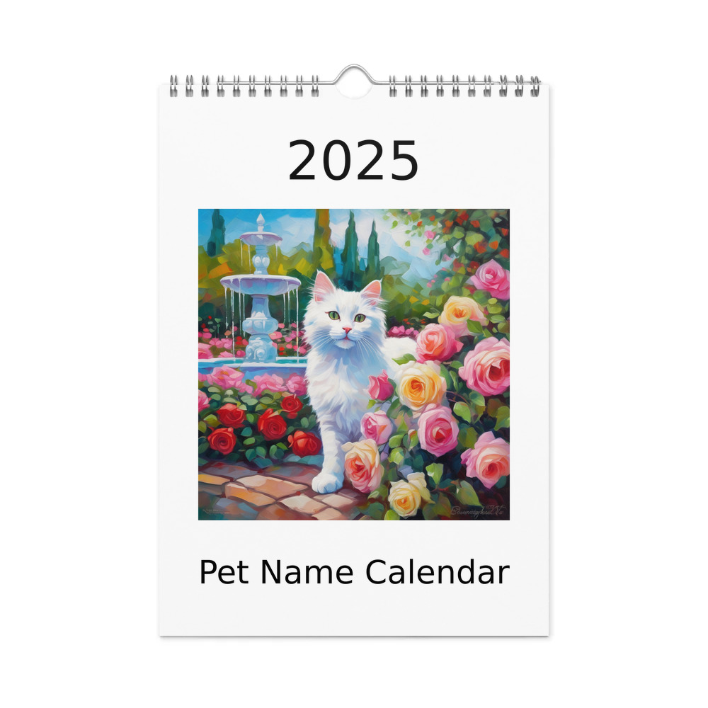 PugMug Custom White Companion Cat Wall Calendar (2026)