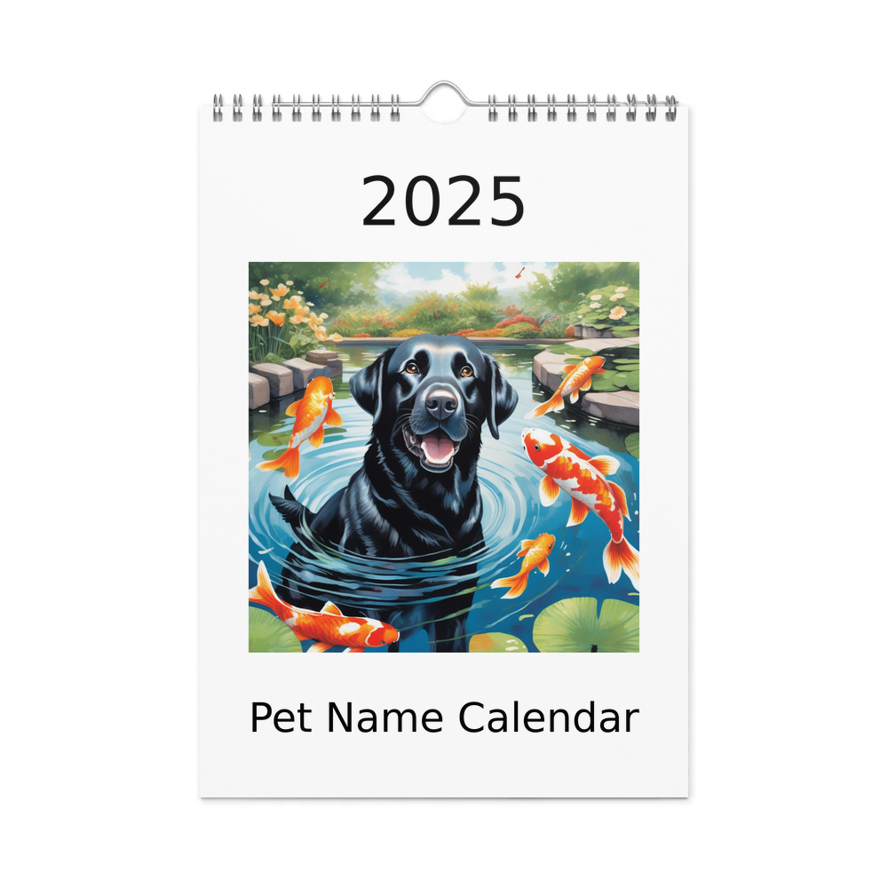 PugMug Custom Black Labrador Retriever Wall Calendar (2026)