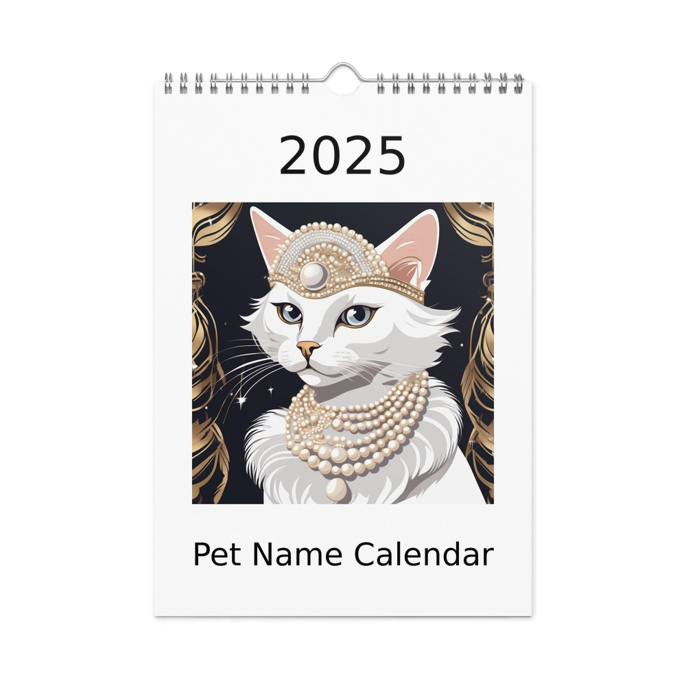 PugMug Custom White Companion Cat Wall Calendar (2026)