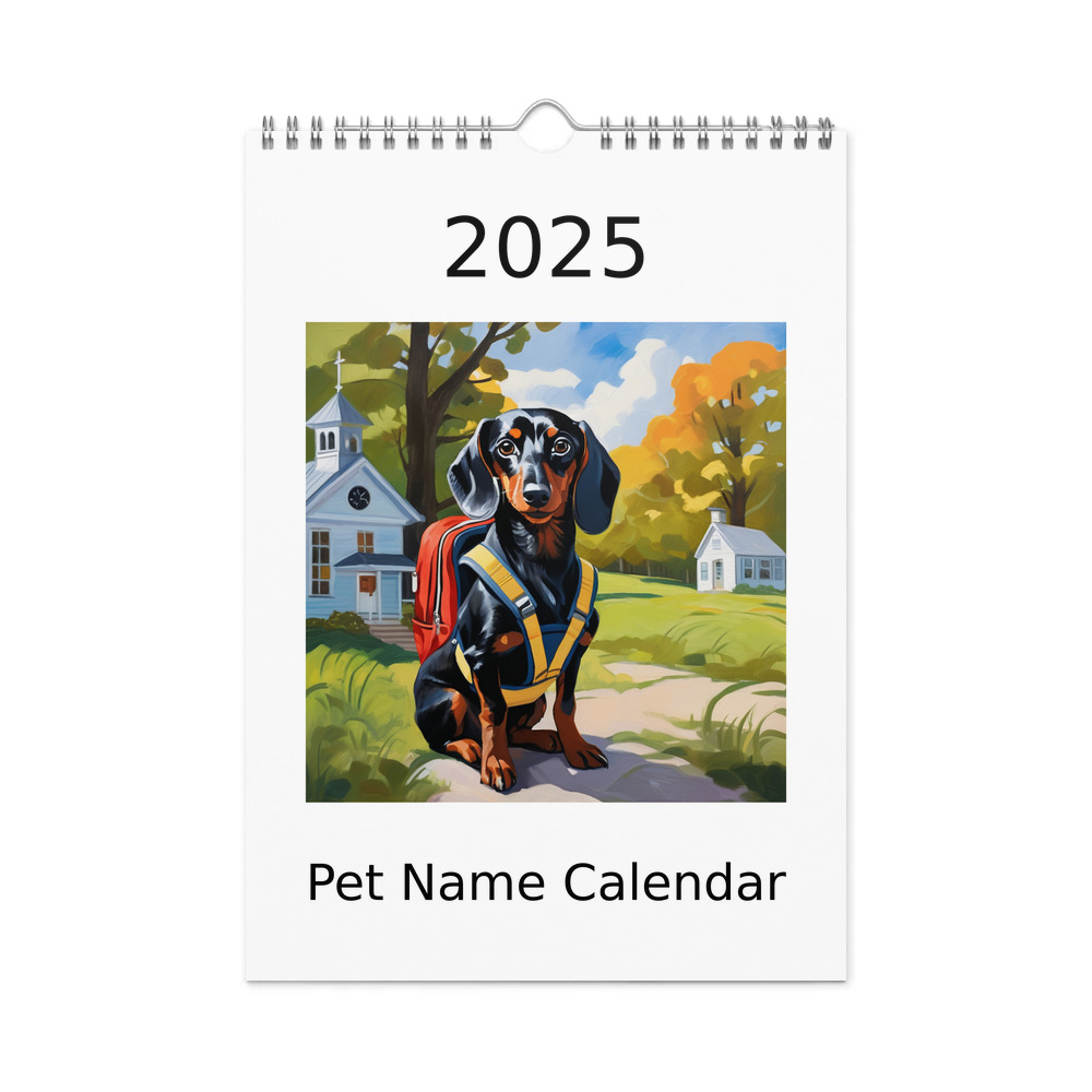 PugMug Custom Black Dachshund Wall Calendar (2026)