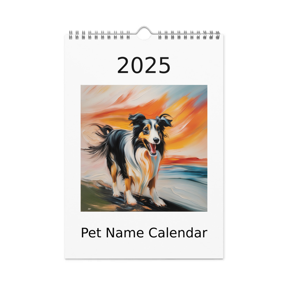 PugMug Custom Collie Wall Calendar (2026)