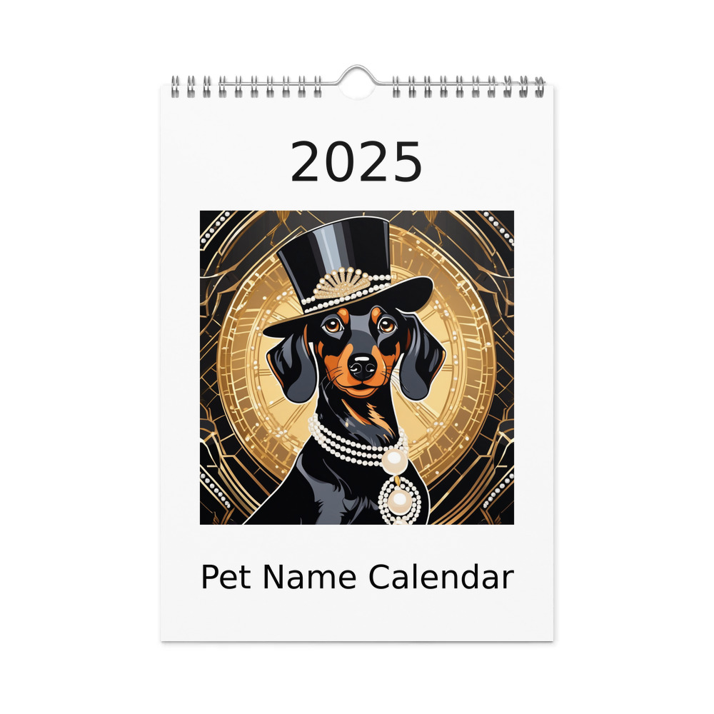 PugMug Custom Black Dachshund Wall Calendar (2026)