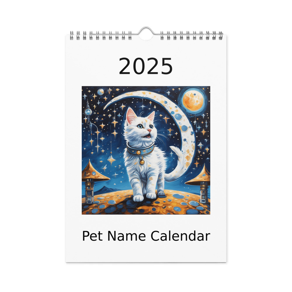 PugMug Custom White Companion Cat Wall Calendar (2026)