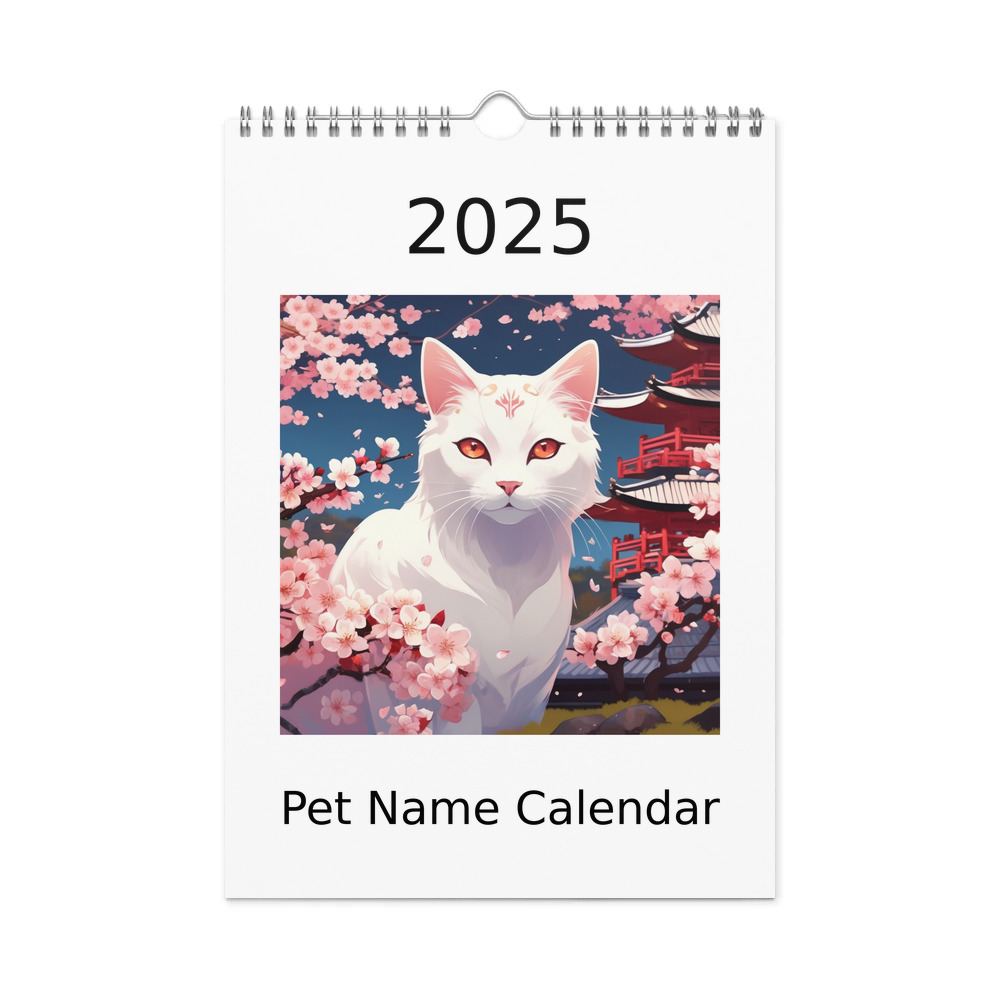 PugMug Custom White Companion Cat Wall Calendar (2026)