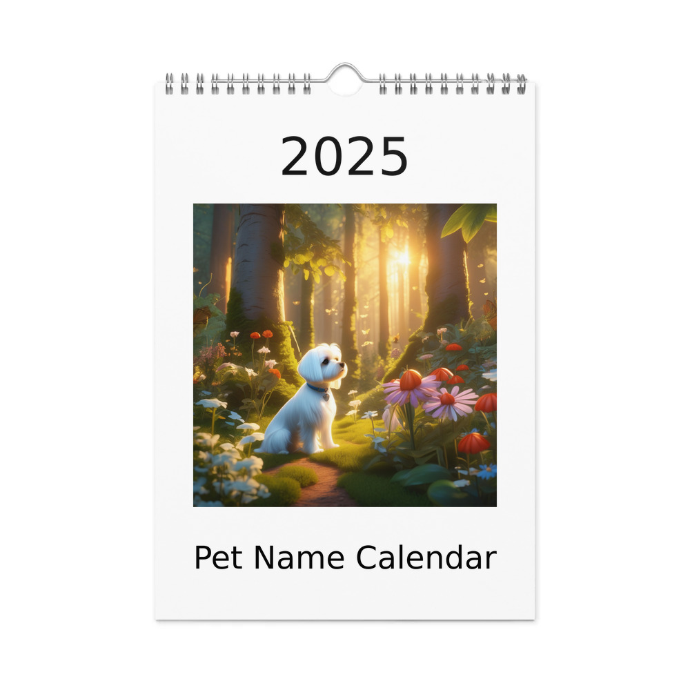 PugMug Custom Maltese Dog Wall Calendar (2026)