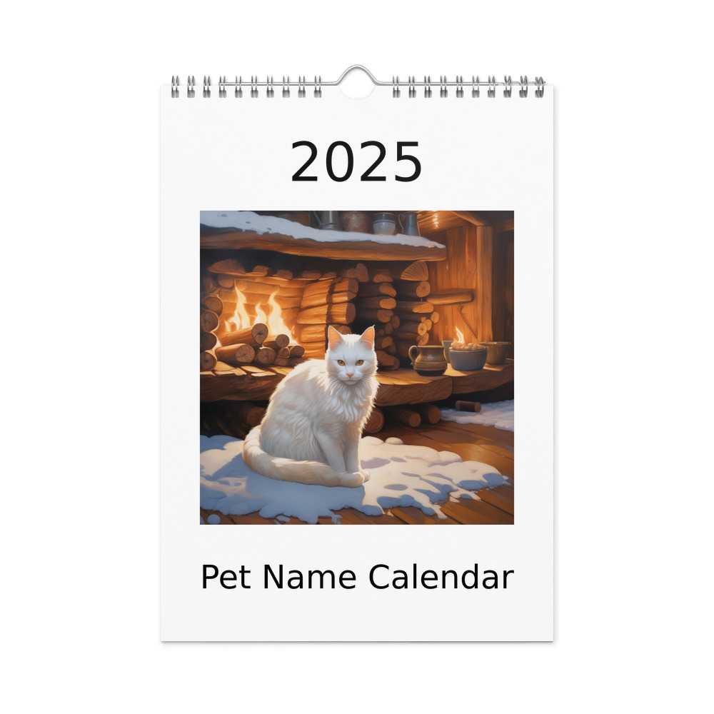 PugMug Custom White Companion Cat Wall Calendar (2026)
