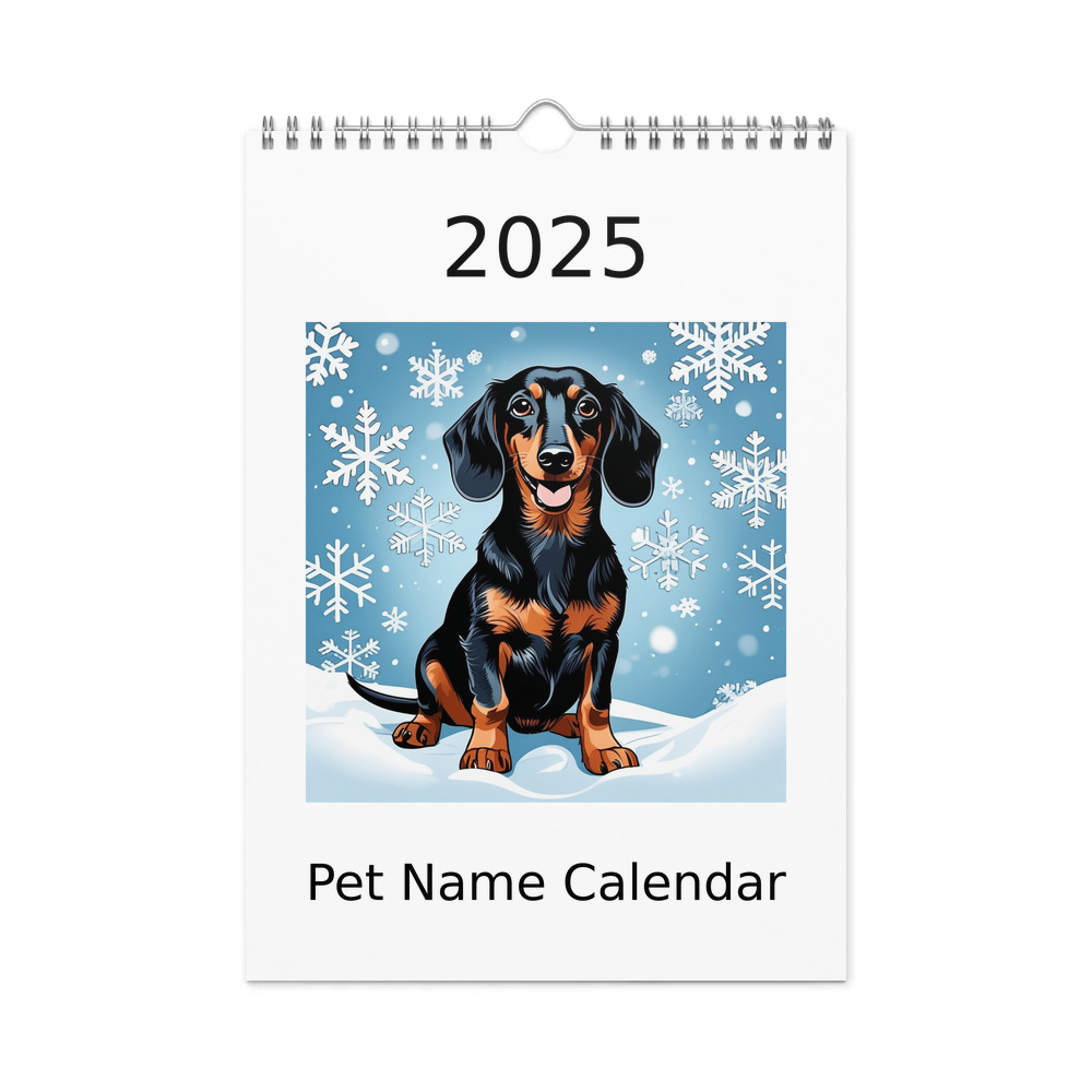 PugMug Custom Black Dachshund Wall Calendar (2026)