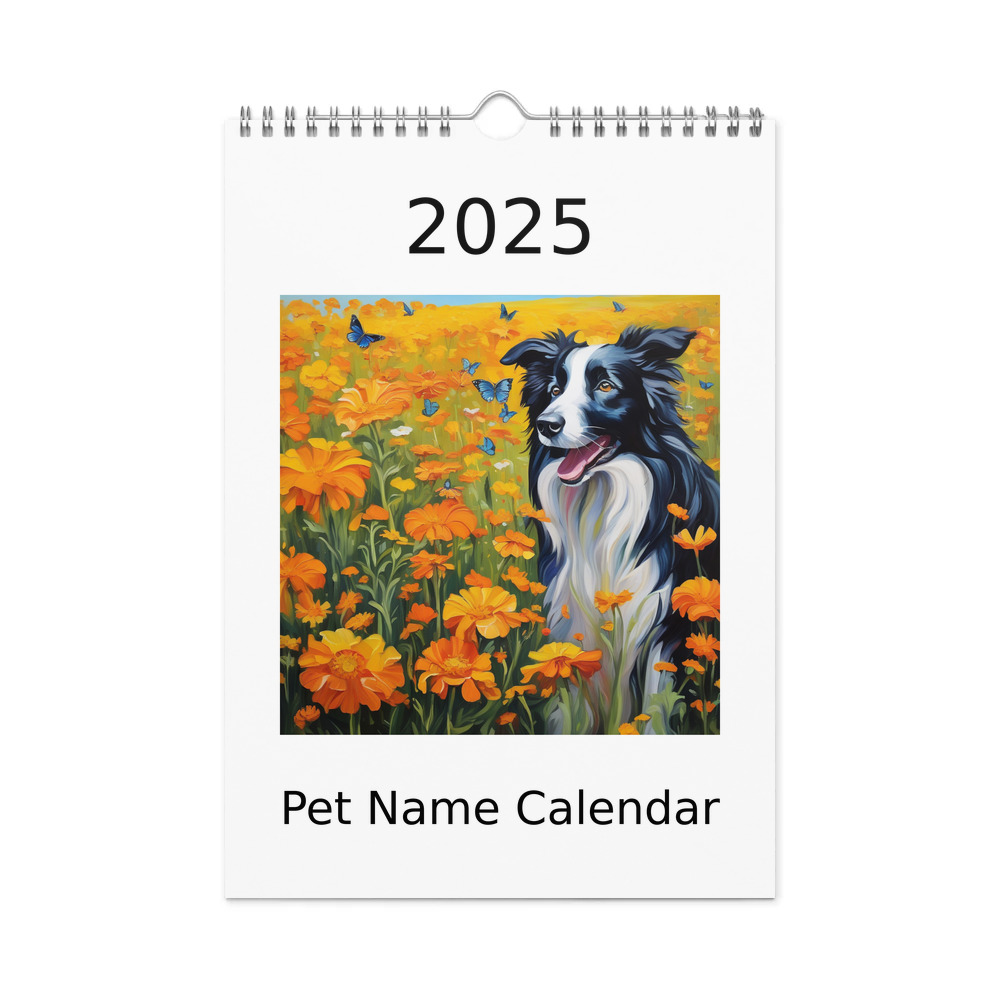 PugMug Custom Border Collie Wall Calendar (2026)