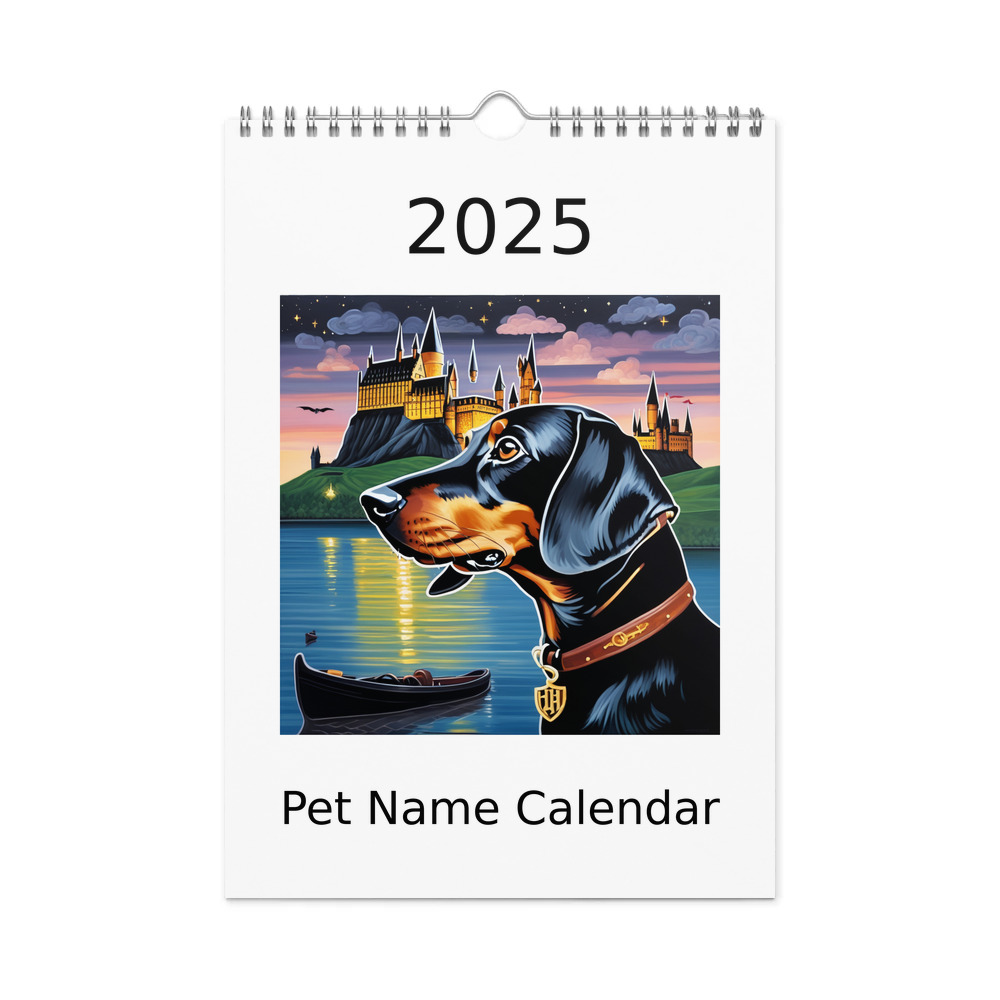 PugMug Custom Black Dachshund Wall Calendar (2026)
