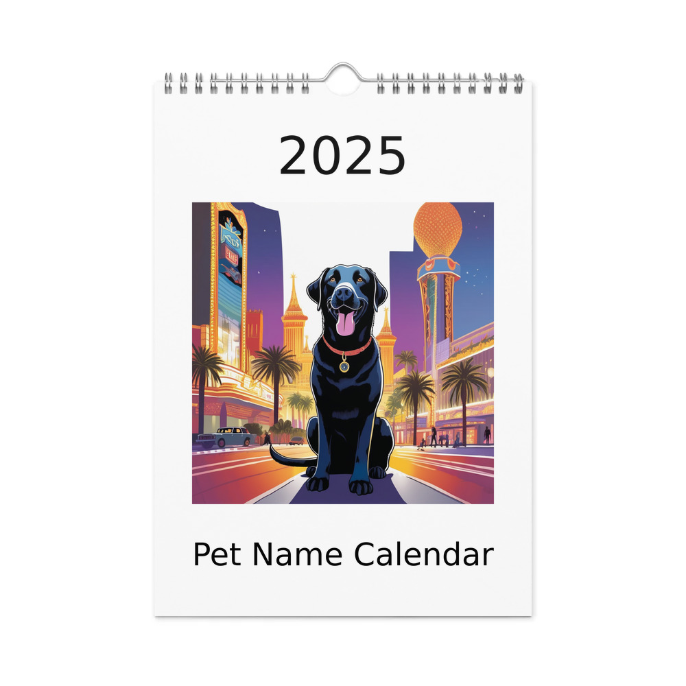 PugMug Custom Black Labrador Retriever Wall Calendar (2026)