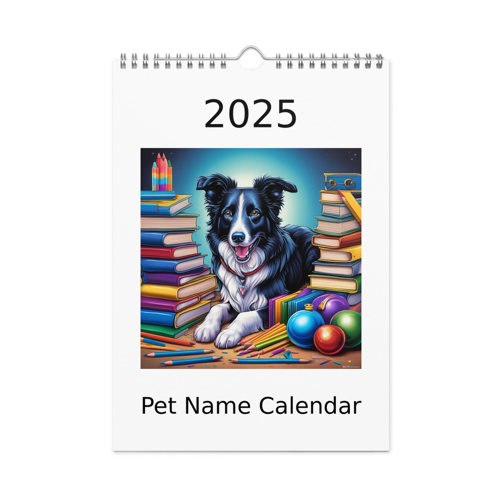 PugMug Custom Border Collie Wall Calendar (2026)