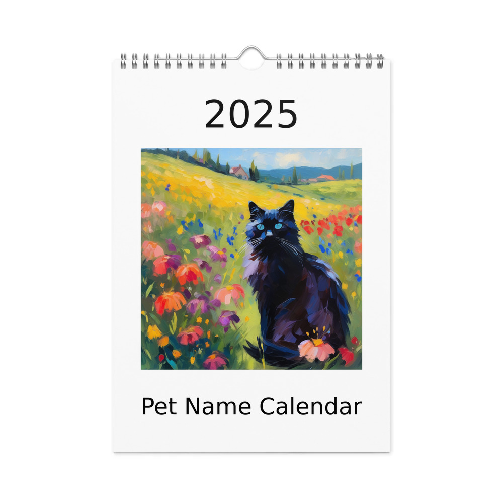 PugMug Custom Black Ragdoll Cat Wall Calendar (2026)