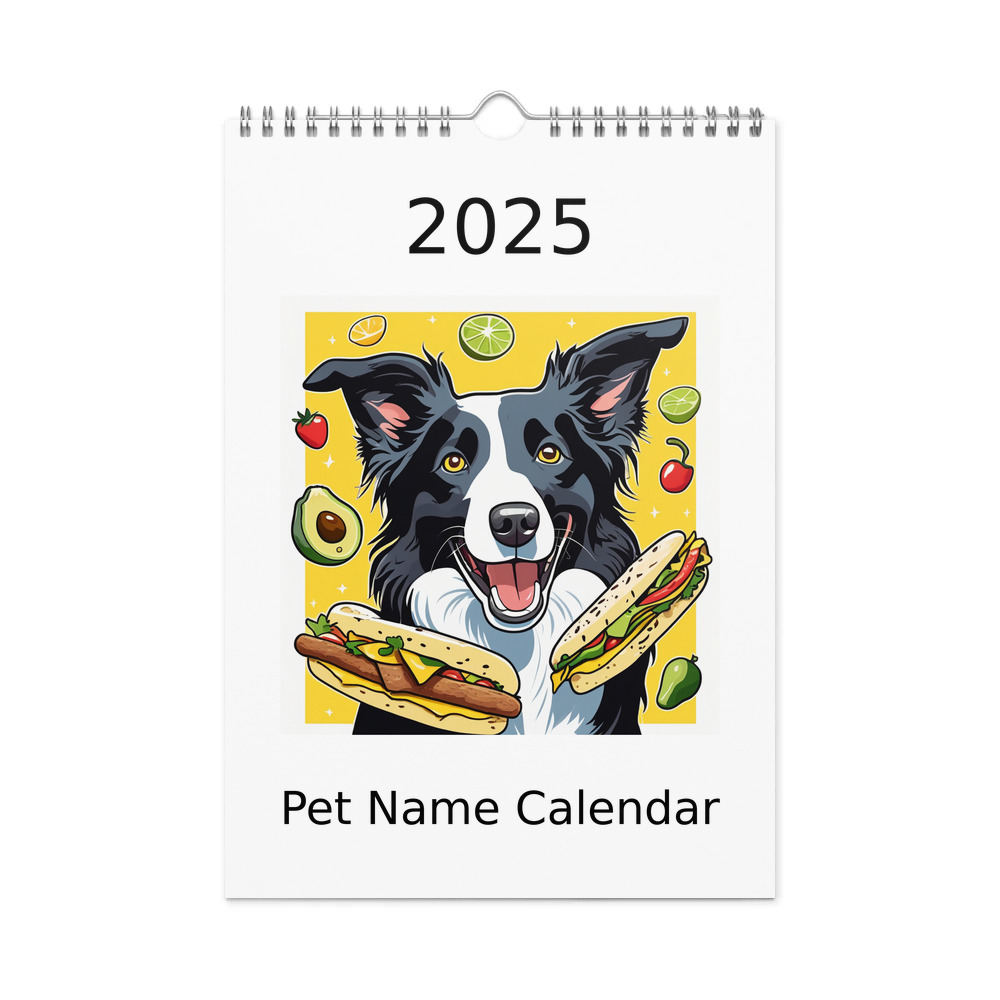 PugMug Custom Border Collie Wall Calendar (2026)