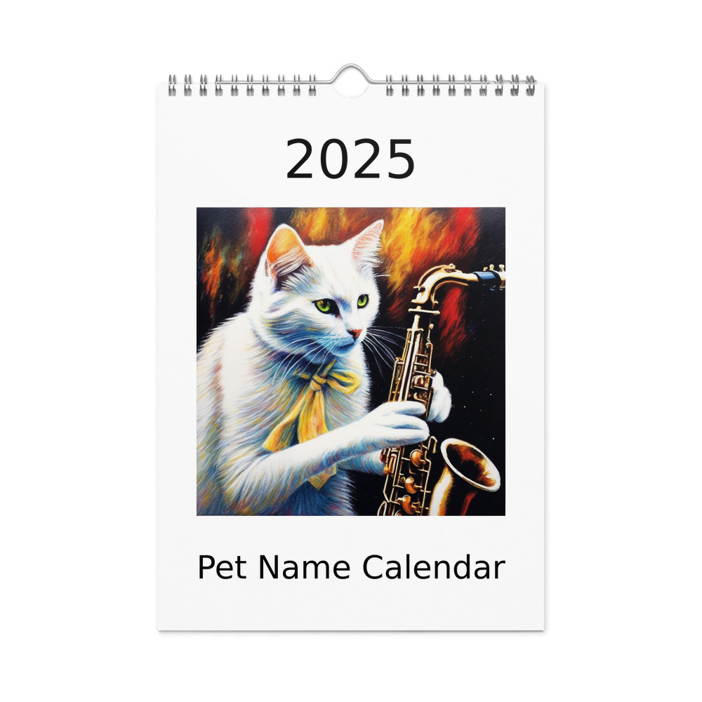 PugMug Custom White Companion Cat Wall Calendar (2026)