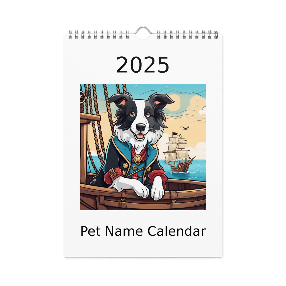 PugMug Custom Border Collie Wall Calendar (2026)