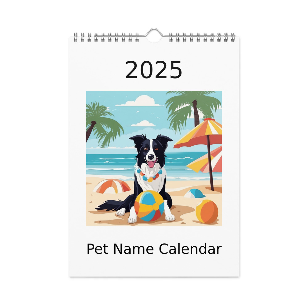 PugMug Custom Border Collie Wall Calendar (2026)