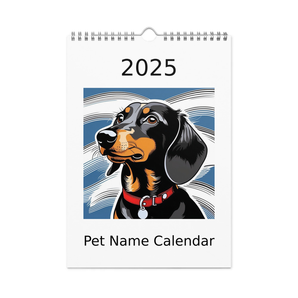 PugMug Custom Black Dachshund Wall Calendar (2026)