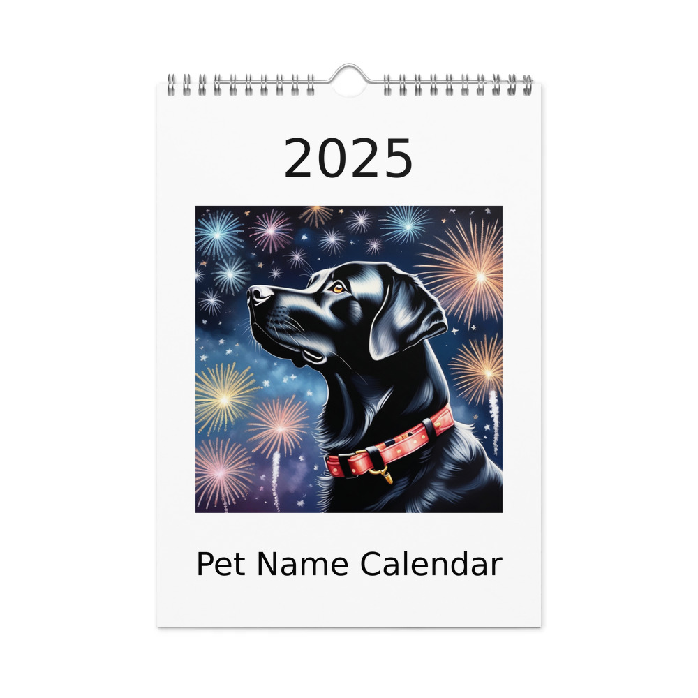 PugMug Custom Black Labrador Retriever Wall Calendar (2026)