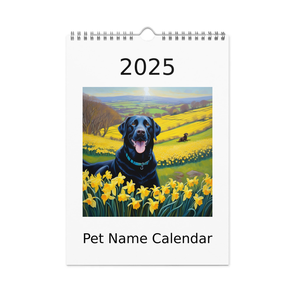 PugMug Custom Black Labrador Retriever Wall Calendar (2026)