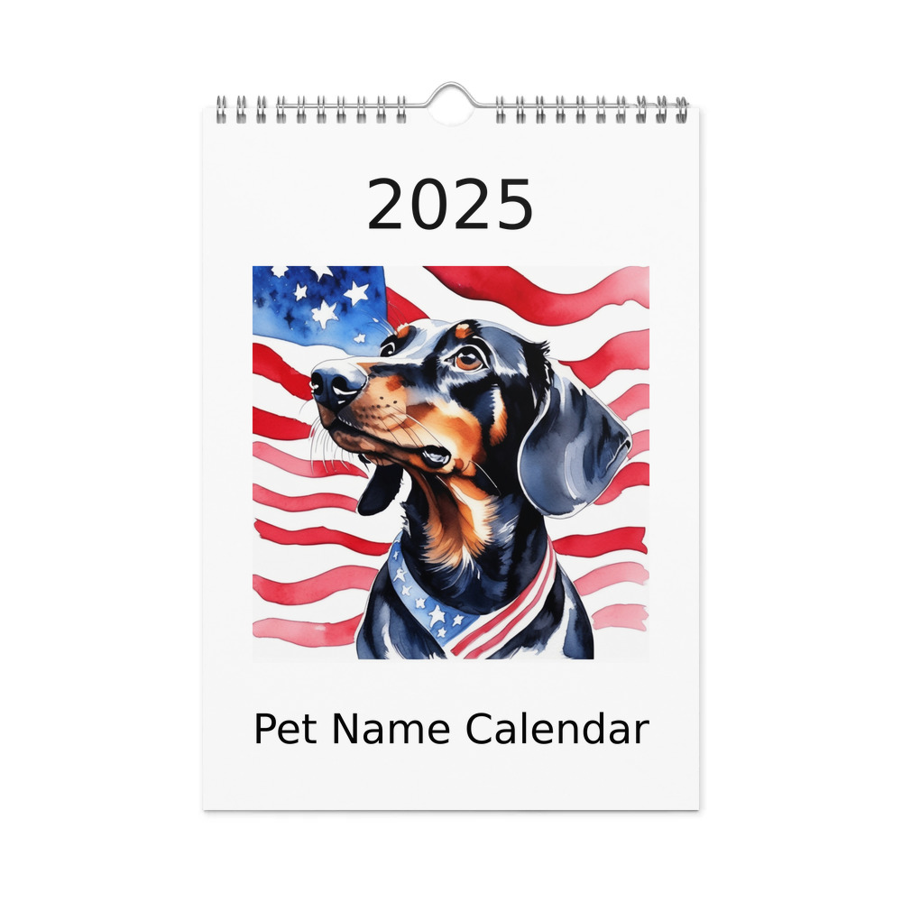 PugMug Custom Black Dachshund Wall Calendar (2026)