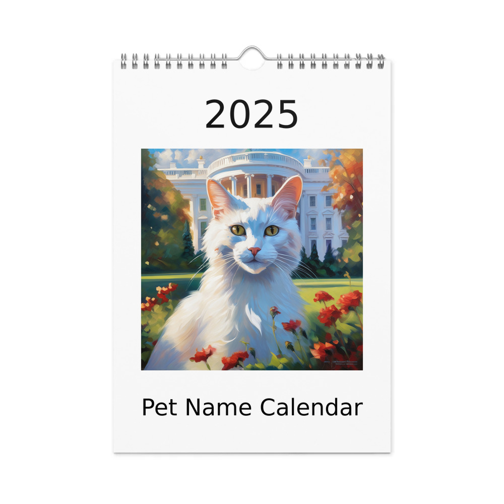 PugMug Custom White Companion Cat Wall Calendar (2026)