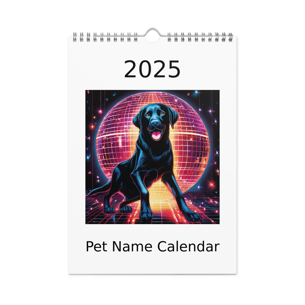 PugMug Custom Black Labrador Retriever Wall Calendar (2026)