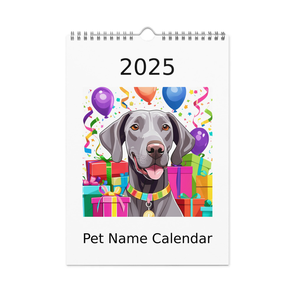 PugMug Custom Weimaraner Wall Calendar (2025)