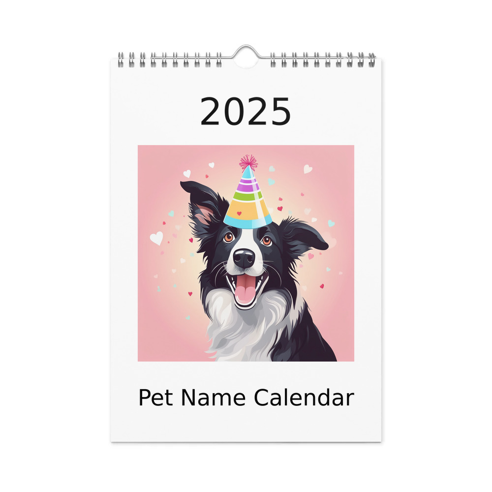 PugMug Custom Border Collie Wall Calendar (2026)