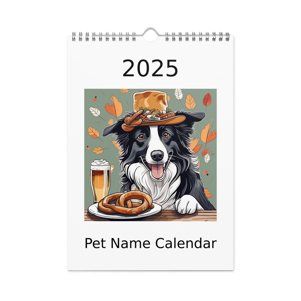 PugMug Custom Border Collie Wall Calendar (2026)