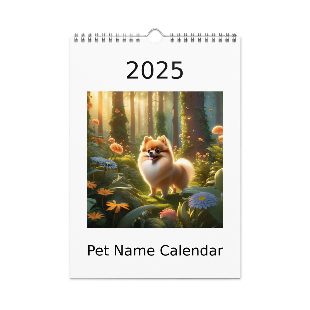 PugMug Custom Tan Pomeranian Wall Calendar (2026)