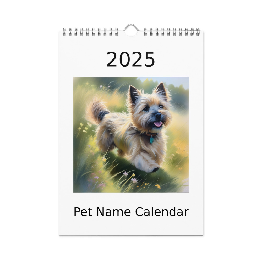 PugMug Custom Cairn Terrier Wall Calendar (2026)